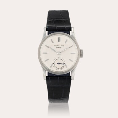 View full screen - View 1 of Lot 363. Calatrava, reference 96 Montre bracelet en acier | Stainless steel wristwatch Vers 1944 | Circa 1944.