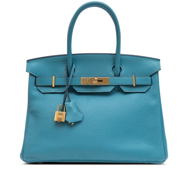 View full screen - View 1 of Lot 47. Bleu Saint Cyr Togo Birkin 30 Gold Hardware, 2015.