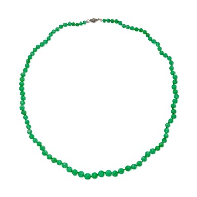 View full screen - View 1 of Lot 32. Jadeite and Diamond Necklace.