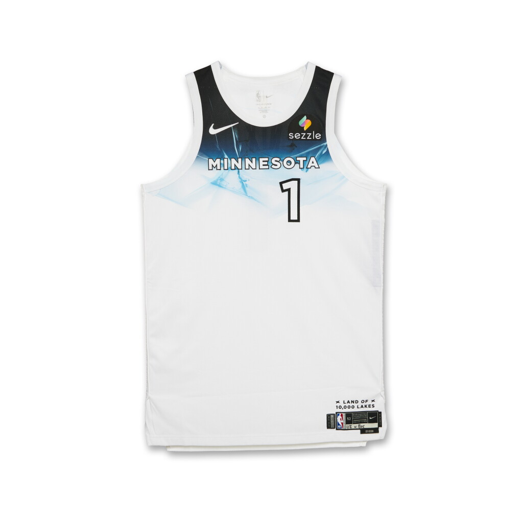 Voir en plein écran - Voir 1 du lot 82. Daishen Nix Minnesota Timberwolves 2024-2025 Game Issued City Edition Jersey .