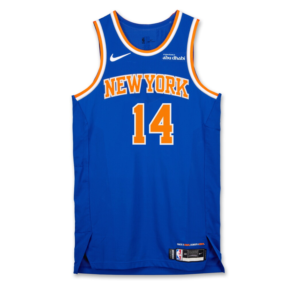 View full screen - View 1 of Lot 29. Garrison Mathews ‘Abu Dhabi Games’ New York Knicks 2025-2026 Game Worn Icon Edition Jersey | Matched to 2 Games.