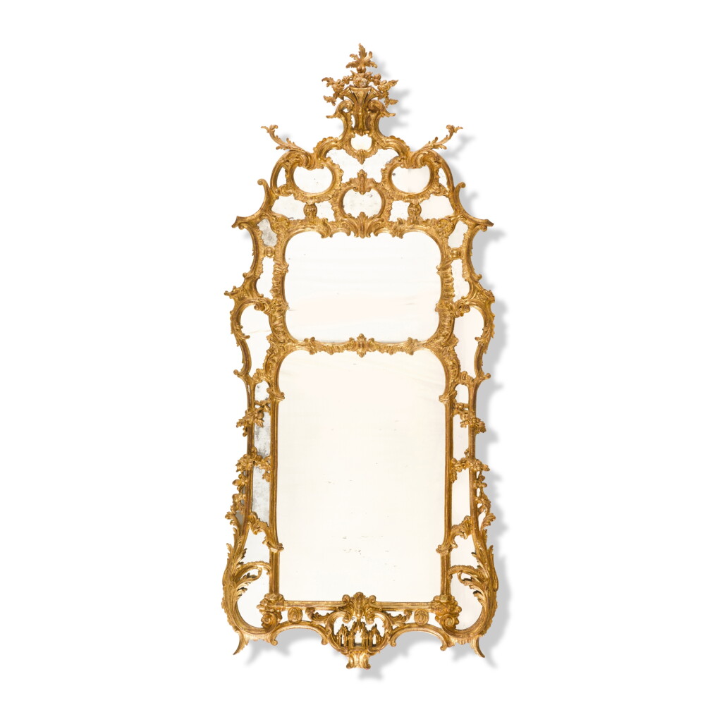 View full screen - View 1 of Lot 8. An early George III carved giltwood mirror, circa 1760.