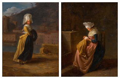 View full screen - View 1 of Lot 362. 'La Coquette' (The flirtatious woman); and 'La Travailleuse' (The diligent woman).