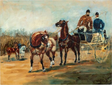 View full screen - View 1 of Lot 215. Attelage en tandem.