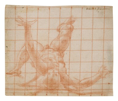 View full screen - View 1 of Lot 540. CRISTOFANO RONCALLI, CALLED IL POMARANCIO | STUDY FOR A COLLAPSING MALE FIGURE.