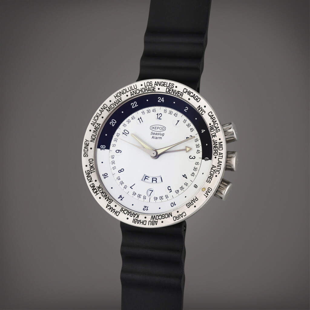View full screen - View 1 of Lot 155. Seaslug GMT World Time | A stainless steel automatic world time wristwatch with day, date, and day night function, Circa 2000.