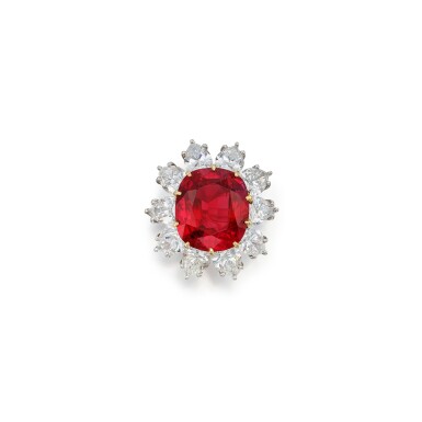 View full screen - View 1 of Lot 10. Ruby and Diamond Ring.