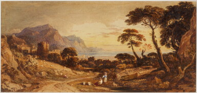 View full screen - View 1 of Lot 636. JOHN VARLEY, O.W.S. | The End of the Day - Sunset.