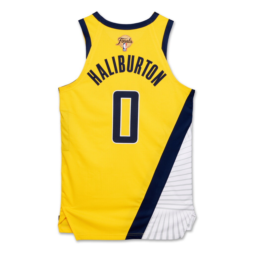 View full screen - View 1 of Lot 31. Tyrese Haliburton Indiana Pacers 2025 NBA Finals Game Worn Statement Edition Jersey | Game 2 | 3rd Team All-NBA .