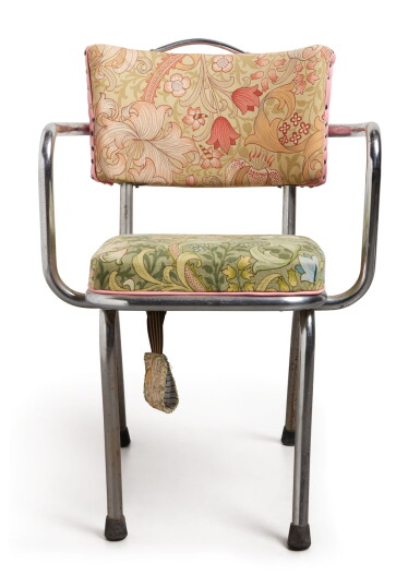 View full screen - View 1 of Lot 527. "There is Love All the Way Around Us" Armchair (from the Ship Wrecked Hotel).