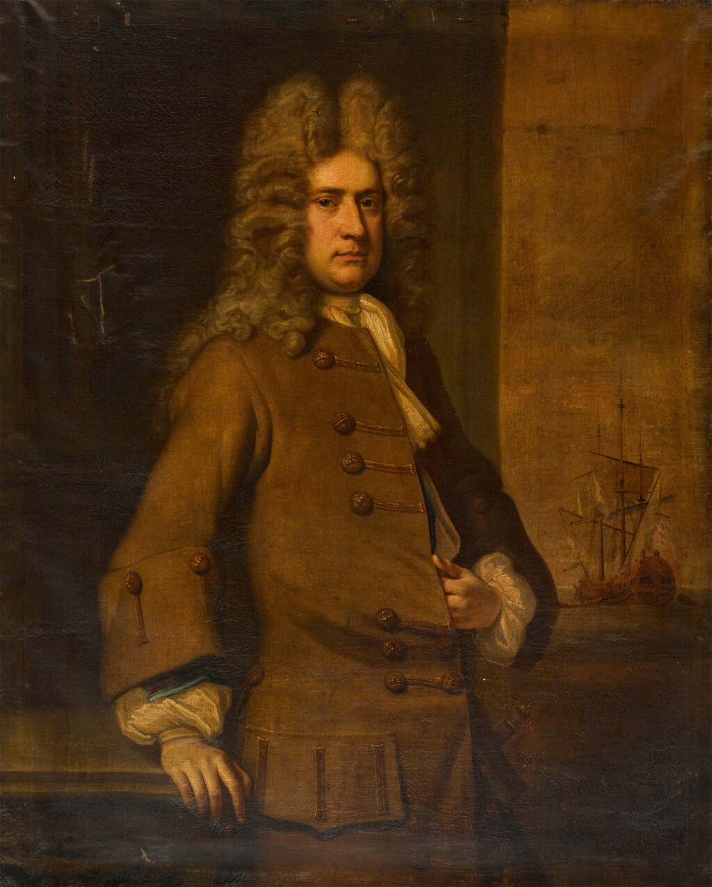View full screen - View 1 of Lot 73. Portrait of Admiral Sir Charles Wager (1666–1743).