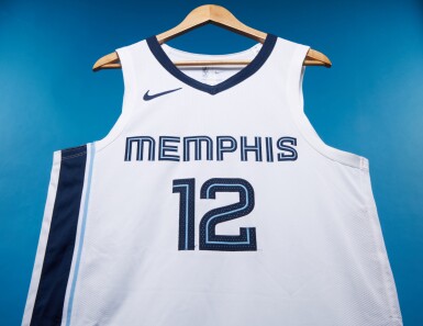 View full screen - View 1 of Lot 141. Ja Morant Memphis Grizzlies 2023-2024 Game Worn Association Edition Jersey | Double-Double.