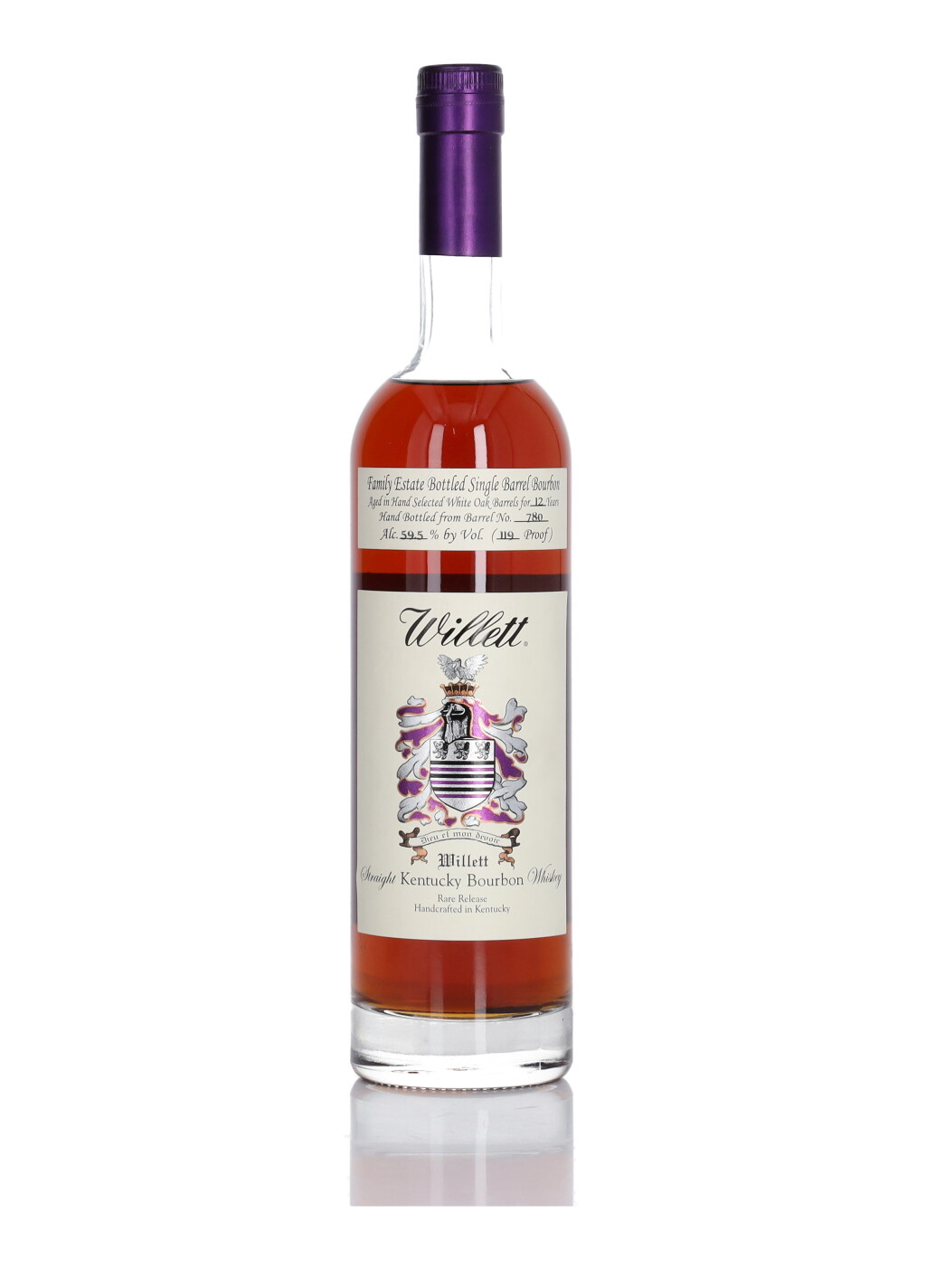 View full screen - View 1 of Lot 183. Willett Family Estate Single Barrel Bourbon 12 Year Old #780 119.8 Proof NV (1 Bottle 75cl).