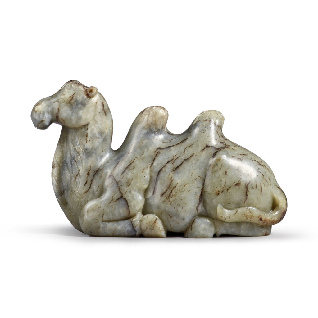 View full screen - View 1 of Lot 173. A large pale gray jade 'camel', 19th / 20th century.