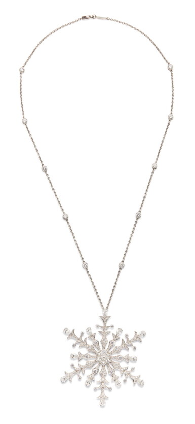 View full screen - View 1 of Lot 48. DIAMOND 'SNOWFLAKE' PENDANT NECKLACE, TIFFANY & CO..