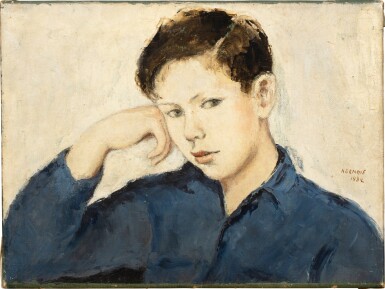 View full screen - View 1 of Lot 11. Portrait of Peter Ustinov at the Age of Eleven | Portrait de Peter Ustinov à l'âge de 11 ans.
