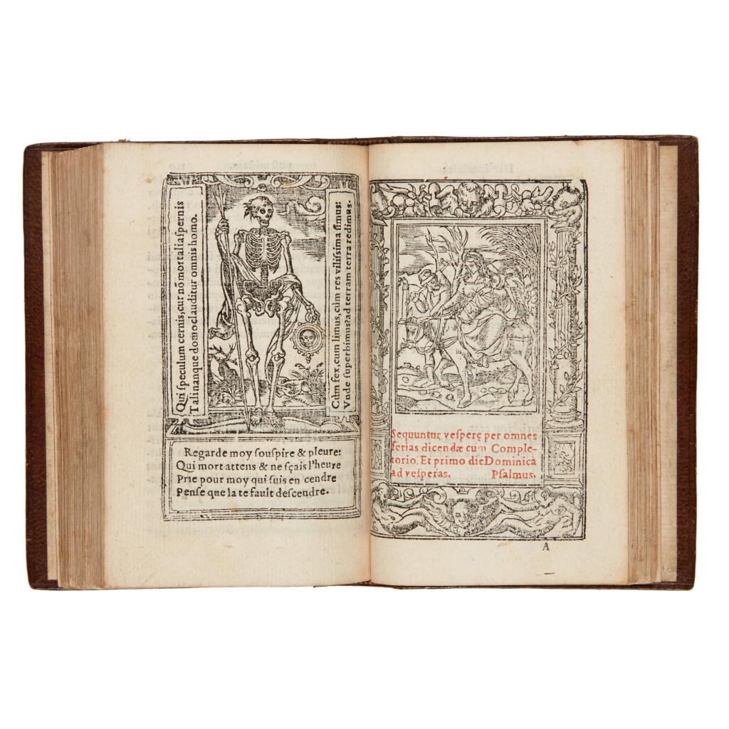 View full screen - View 1 of Lot 164. Horae, use of Amiens, Paris, 1562, contemporary Parisian calf.