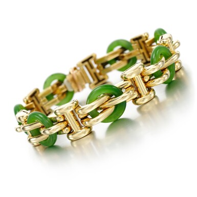 View full screen - View 1 of Lot 28. NEPHRITE BRACELET.