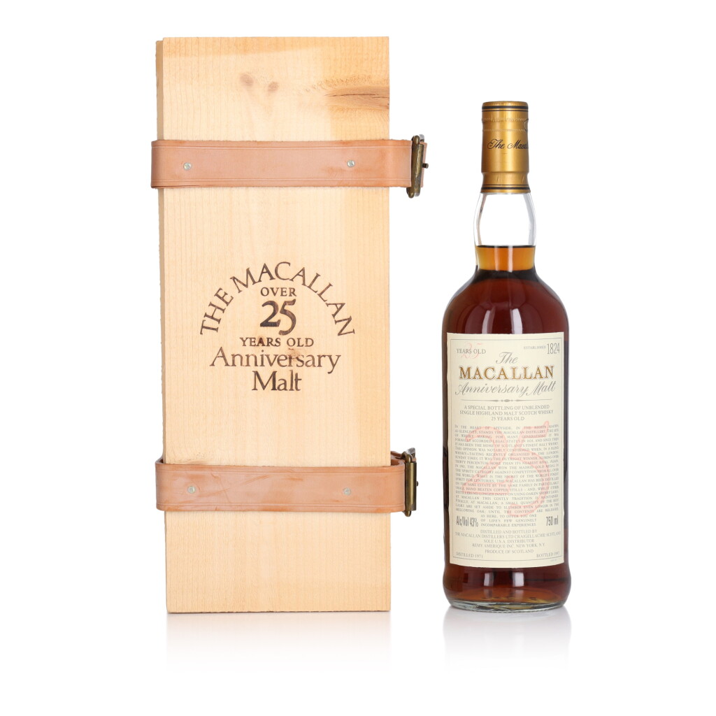 View full screen - View 1 of Lot 1027. The Macallan 25 Year Old Anniversary Malt 43.0 abv 1971 (1 bt 75cl).