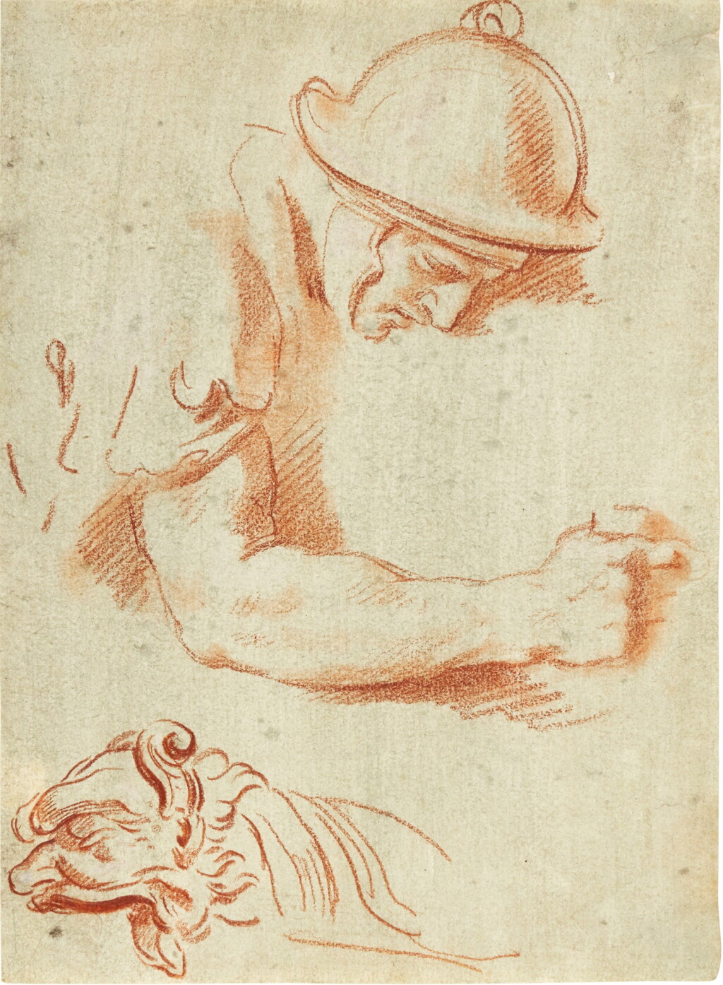 View full screen - View 1 of Lot 60. Recto: a nymph and a cupid dragging a satyr; Verso: a satyr.