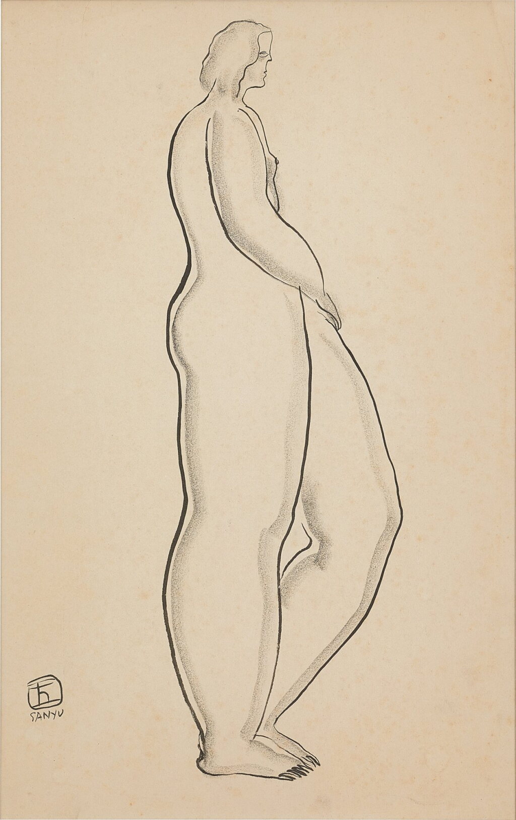 View full screen - View 1 of Lot 749. Sanyu 常玉 | Femme nue debout de profil 側身站姿裸女.