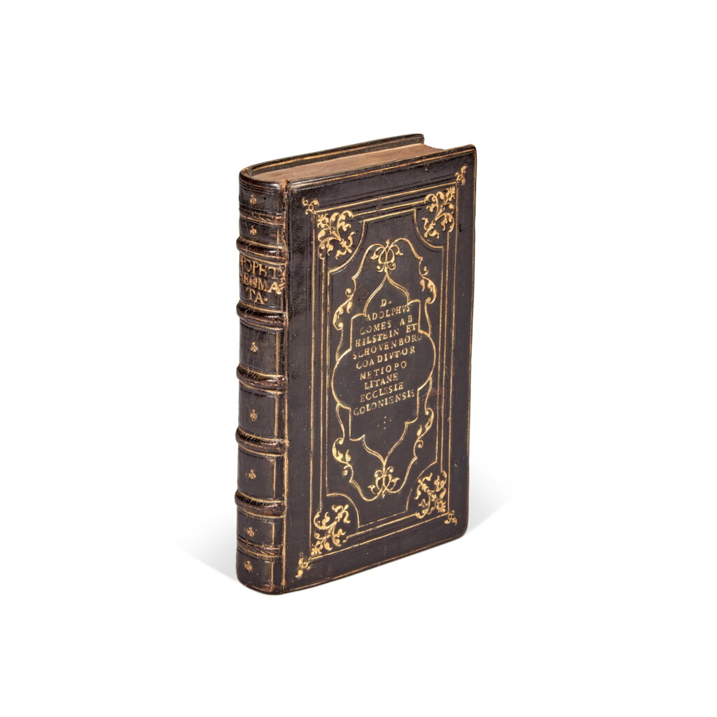 View full screen - View 1 of Lot 1089. Erasmus, Les Apophtegmes, Paris, 1539, Parisian black morocco for Adolf von Schaumburg.