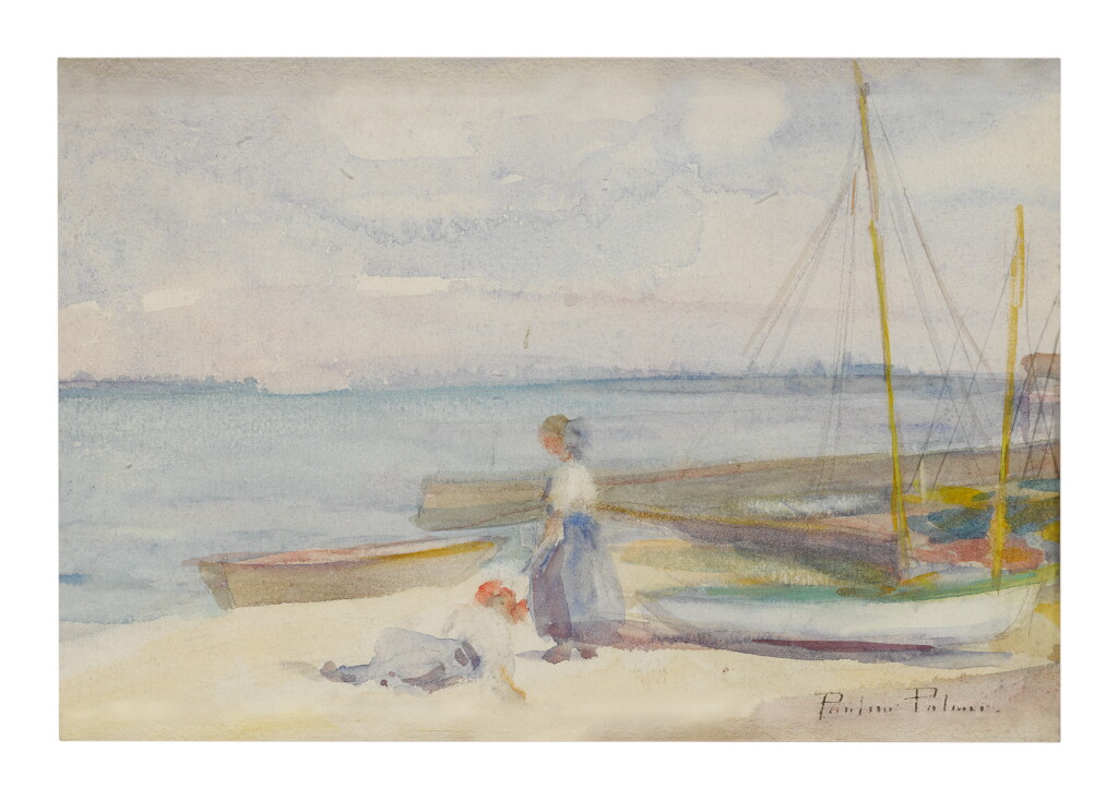 View full screen - View 1 of Lot 487. PAULINE PALMER | ON THE BEACH (PROVINCETOWN, MASSACHUSETTS).