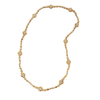 View full screen - View 1 of Lot 355. Gold and Diamond Necklace, France.