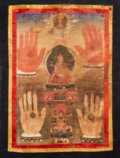 View full screen - View 1 of Lot 108. Thangka depicting a lama of the Nyingmapa school Tibet | 西藏 寧瑪派喇嘛唐卡 設色布本.