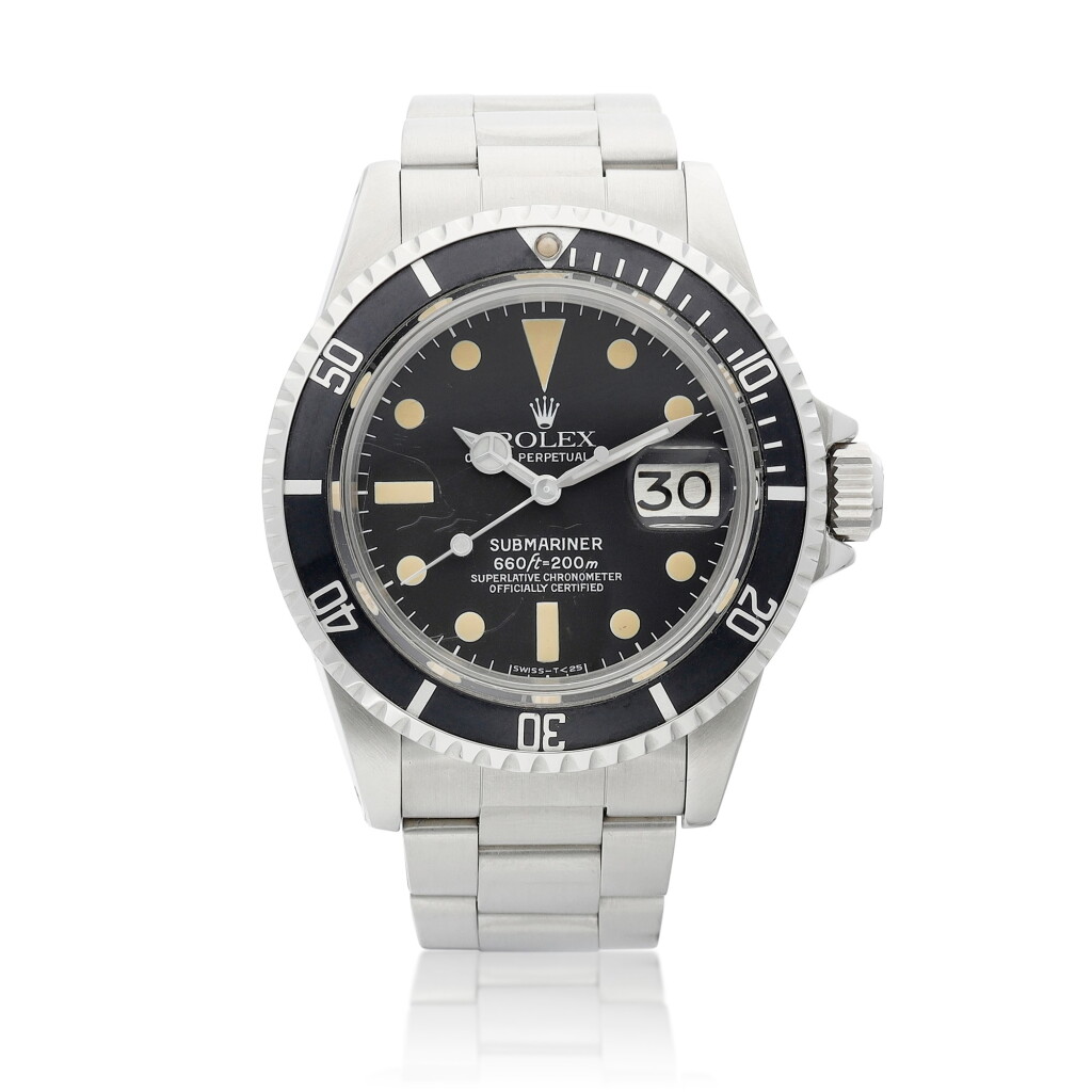 View full screen - View 1 of Lot 8022. Submariner "White", Reference 1680 | A stainless steel wristwatch with date and bracelet, Circa 1979 | 勞力士 | Submariner "White" 型號1680 | 精鋼鏈帶腕錶,備日期顯示,約1979年製.