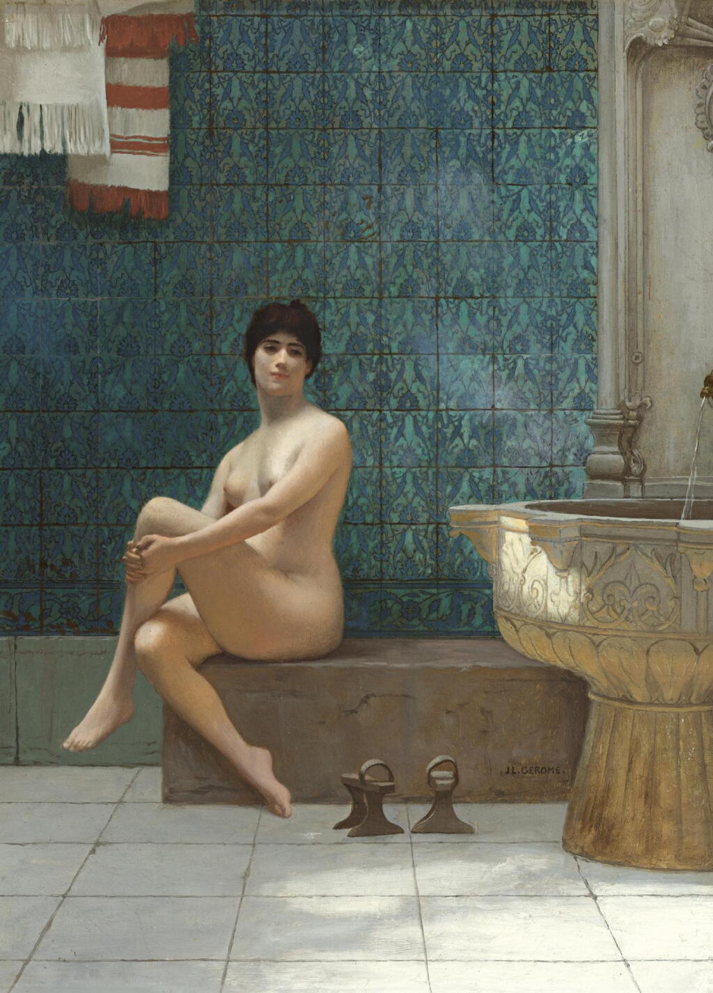 View full screen - View 1 of Lot 28. JEAN-LÉON GÉRÔME | Baigneuse à la piscine de Brousse.