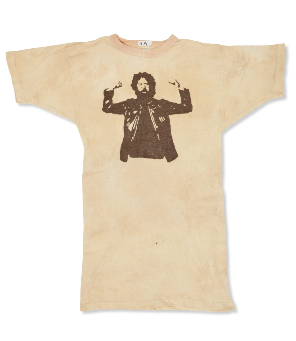 View full screen - View 1 of Lot 38. Grateful Dead | Vintage shirt featuring Jerry Garcia flexing .