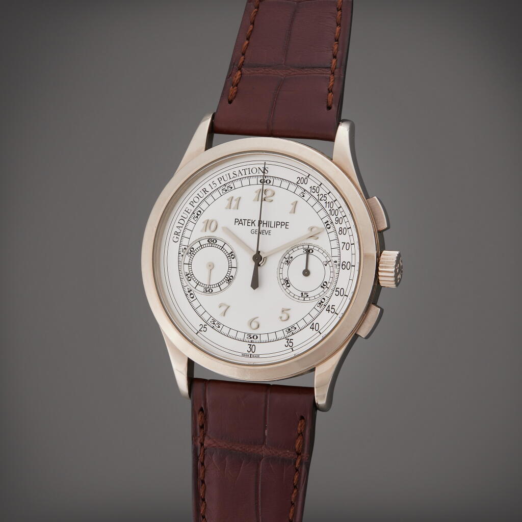 View full screen - View 1 of Lot 132. Reference 5170G | A white gold chronograph wristwatch with pulsations dial, Circa 2014.