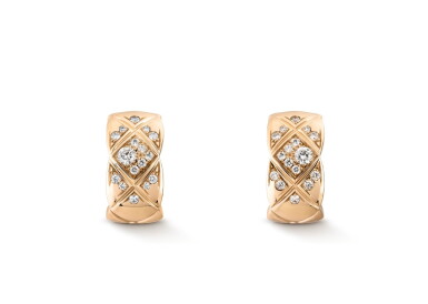 View full screen - View 1 of Lot 9. Pair of 18 Karat Gold and Diamond 'Coco Crush' Earclips.
