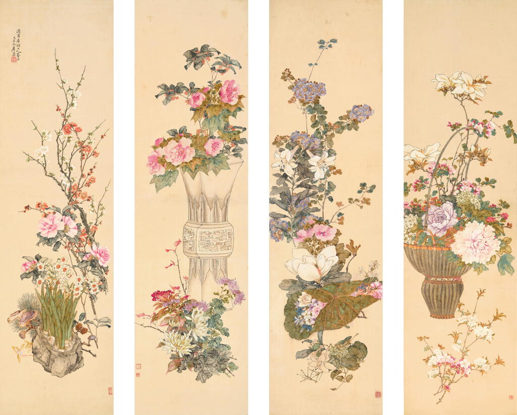 View full screen - View 1 of Lot 2583. 居巢 四時芳菲 | Ju Chao, Blooming Flowers in Profusion .