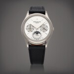 Reference 3940G-017 A white gold perpetual calendar wristwatch with day, date, moon phases and leap year indication Circa 2006 | 百達翡麗 | 型號 3940G-017 白金萬年曆腕錶備星期、日期、月相及閏年顯示,製作年份約 2006