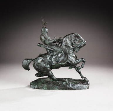 View full screen - View 1 of Lot 529. Guerrier Tartare arrêtant son cheval (Tartar Warrior Halting his Horse).