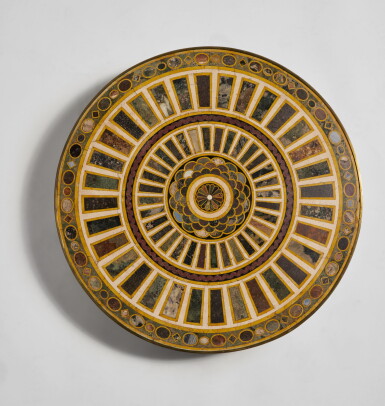 View full screen - View 1 of Lot 720. An Italian Neoclassical Circular Specimen Marble Top, Third Quarter 18th Century.