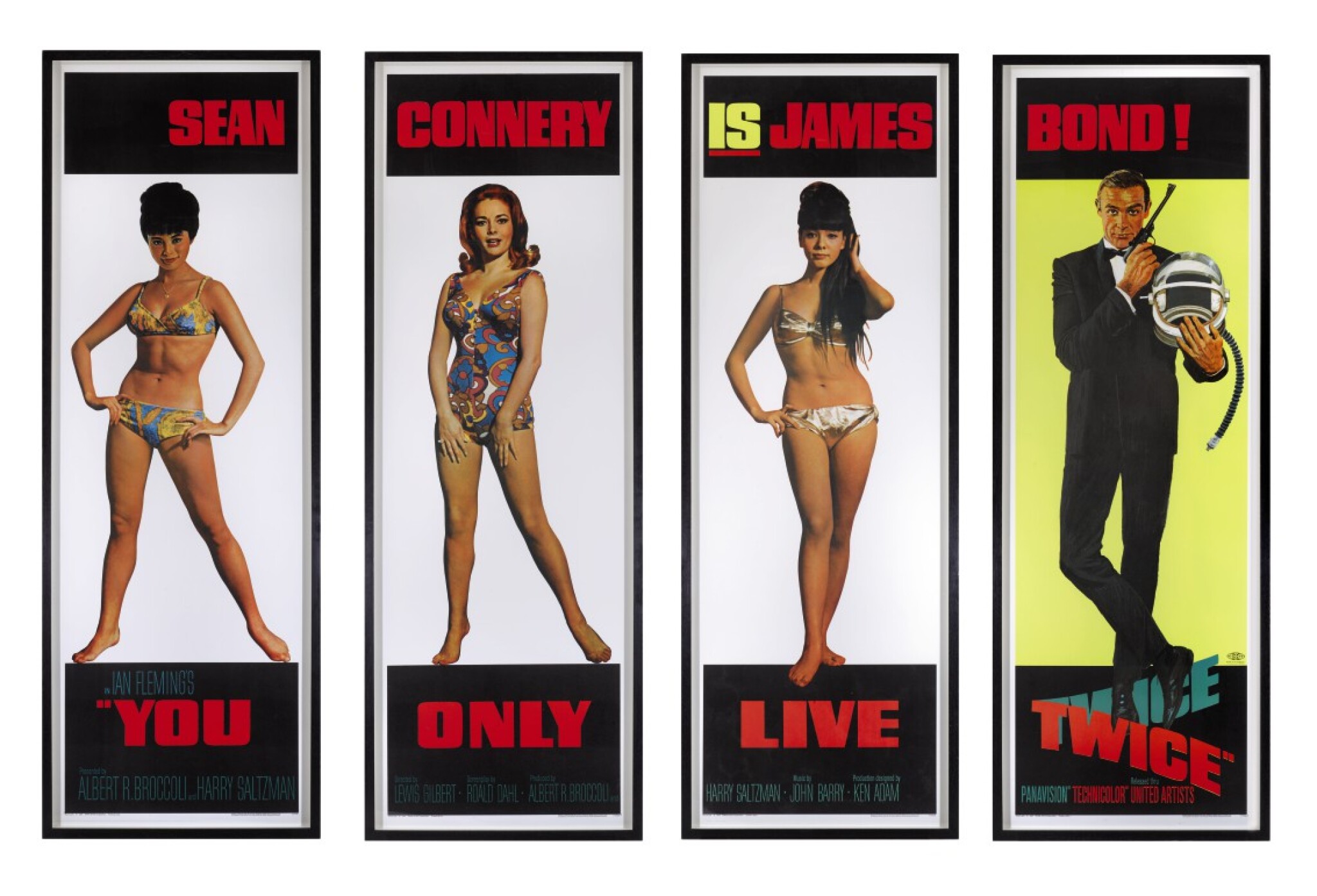 You Only Live Twice 1967 Set Of 4 Door Panels Us James Bond Film Posters Sotheby S