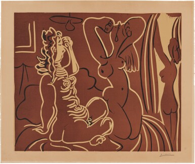 View full screen - View 1 of Lot 35. Trois Femmes au Réveil.