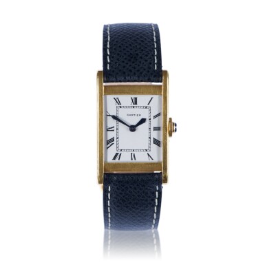 View full screen - View 1 of Lot 17. Tank Allongée Yellow gold wristwatch Circa 1940 | 卡地亞 | 「Tank Allongée」黃金腕錶,約1940年製.