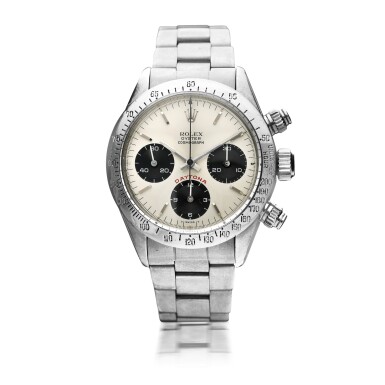 View full screen - View 1 of Lot 39. ROLEX | REFERENCE 6265/6263 'BIG RED' DAYTONA A STAINLESS STEEL CHRONOGRAPH WRISTWATCH WITH REGISTERS AND BRACELET, CIRCA 1979.