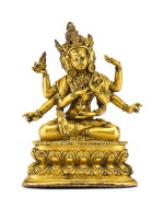 A GILT-BRONZE FIGURE OF USHNISHAVIJAYA, MING DYNASTY, 17TH CENTURY | 明十七世紀 鎏金銅尊勝佛母坐像