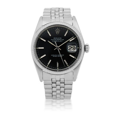 View full screen - View 1 of Lot 191. DATEJUST, REF 1601 STAINLESS STEEL WRISTWATCH WITH DATE AND BRACELET CIRCA 1973.