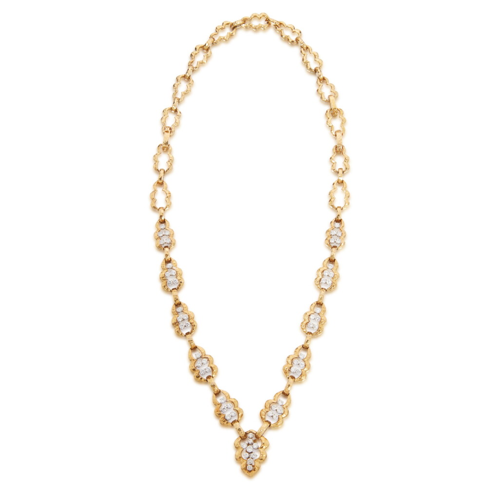 View full screen - View 1 of Lot 85. Gold and Diamond Necklace.