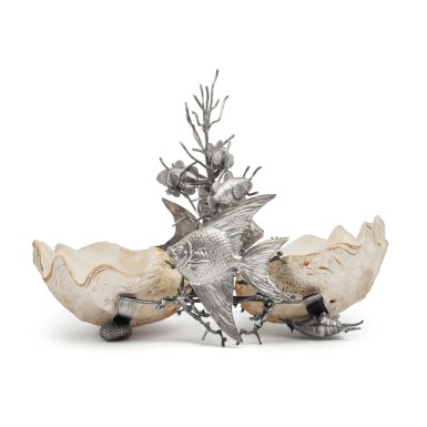 View full screen - View 1 of Lot 261. An Italian Silver and Shell Marine Centerpiece, Mario Buccellati, Florence, 20th Century.