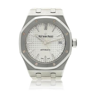 View full screen - View 1 of Lot 60. Reference 15450ST.OO.1256ST.01 Royal Oak, A stainless steel watch with bracelet and date, Circa 2013.