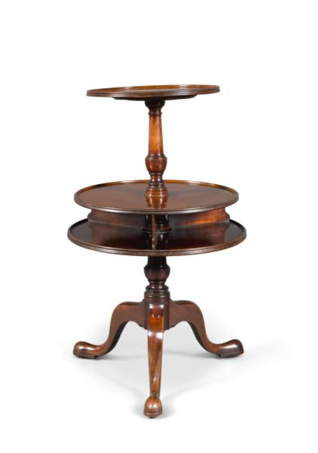View full screen - View 1 of Lot 32. A George III mahogany three-tier dum waiter, circa 1770.