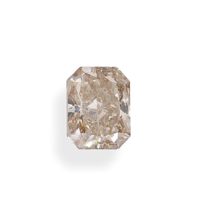 View full screen - View 1 of Lot 1. A 6.14 Carat Fancy Brown-Orange Cut-Cornered Rectangular Modified Brilliant-Cut Diamond, VS1 Clarity.
