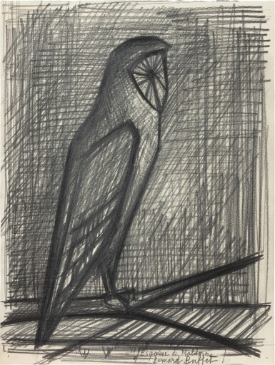 View full screen - View 1 of Lot 56. Chouette sur la branche.